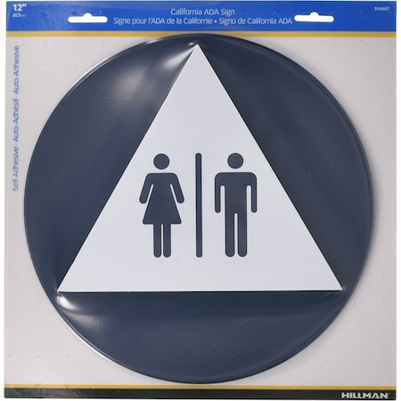 Hillman Unisex Restroom Symbol, Plastic, 5.35 in x 12 in 844607